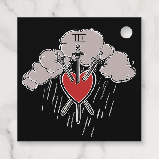 3 of Swords ラブハートタロットイラストリー フェイバータグ (裏面)