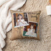 3 Of Your Favorite Photos on Rustic Wood   クッション (ブランケット)