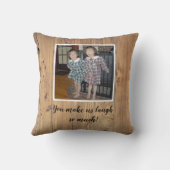 3 Of Your Favorite Photos on Rustic Wood   クッション (裏面)