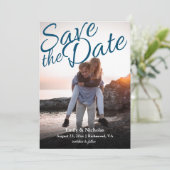 3 on Backのフルフォト日付を保存 招待状 (スタンド正面)