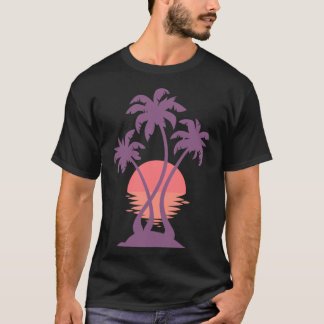 3 Palm Sunset friend Tシャツ