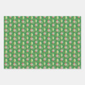 3 pcギフトラップシートセット – クリスマスウォーターカラー ラッピングペーパーシート (正面)