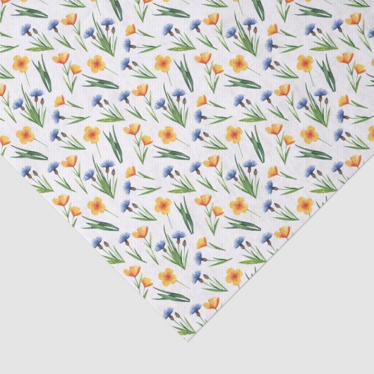 3 Pcs | Buttercups, Blue Cornflowers & Greenery 薄葉紙 (詳細)