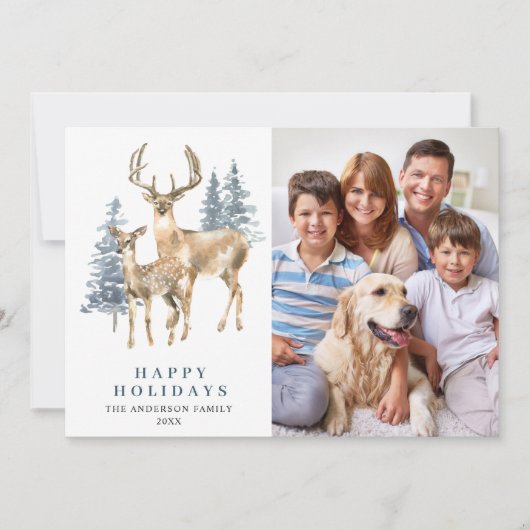 3 PHOTOクリスマスエレガント鹿の松 シーズンカード (正面)