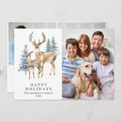 3 PHOTOクリスマスエレガント鹿の松 シーズンカード (正面/裏面)