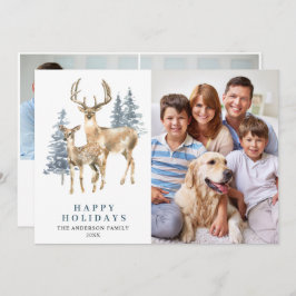 3 PHOTOクリスマスエレガント鹿の松 シーズンカード