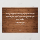 3 PHOTOクリスマスブラウン素朴ウッドの挨拶 シーズンカード (裏面)