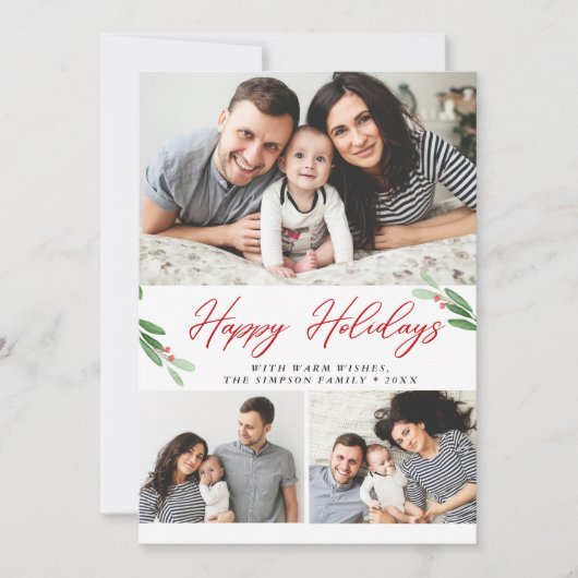 3 PHOTOコラージュのメリークリスマスグリーティング シーズンカード (正面)