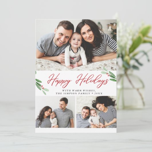 3 PHOTOコラージュのメリークリスマスグリーティング シーズンカード (スタンド正面)
