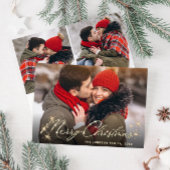 3 PHOTOゴールデンモダンクリスマスグリーティング シーズンカード