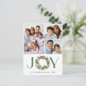 3 PHOTOパインコーンFirリースクリスマスホリデー ポストカード (スタンド正面)