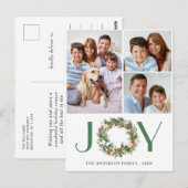 3 PHOTOパインコーンFirリースクリスマスホリデー ポストカード (正面/裏面)