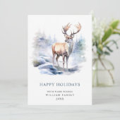 3 PHOTOミニマリストの鹿エレガントのクリスマス シーズンカード (スタンド正面)