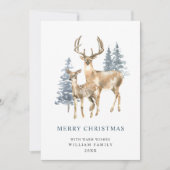 3 PHOTOミニマリストエレガント鹿クリスマスツリー シーズンカード (正面)