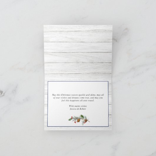 3 Photo何の年クリスマスレッドトラック シーズンカード (内部)