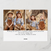 3 PHOTO単に輝くエレガントクリスマス金ゴールド 箔シーズンカード (裏面)