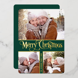 3 PHOTO単に輝くエレガントクリスマス金ゴールド 箔シーズンカード