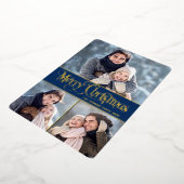 3 PHOTO単に輝くエレガントクリスマス金ゴールド 箔シーズンカード (回転した状態)