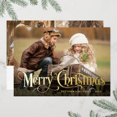 3 PHOTO単に輝くエレガントクリスマス金ゴールド 箔シーズンカード