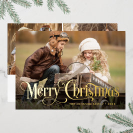 3 PHOTO単に輝くエレガントクリスマス金ゴールド 箔シーズンカード