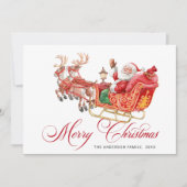 3 PHOTO フェスティブ サンタ スレイ クリスマス グリーティング (正面)