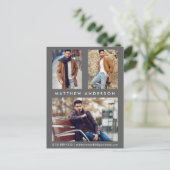 3 Photo Actor Model Compカードはがきグレー ポストカード (スタンド正面)