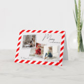 3 Photo Airmail Style Christmas Card サンキューカード (正面)