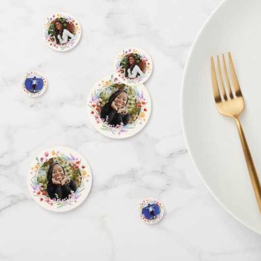 3 Photo Boho Waterカラーフローラグラード写真紙吹雪 コンフェッティ (グループ)