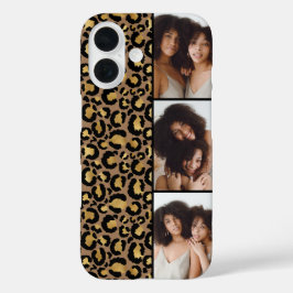 3 Photo Brown And Gold Leopard Print iPhone 16ケース