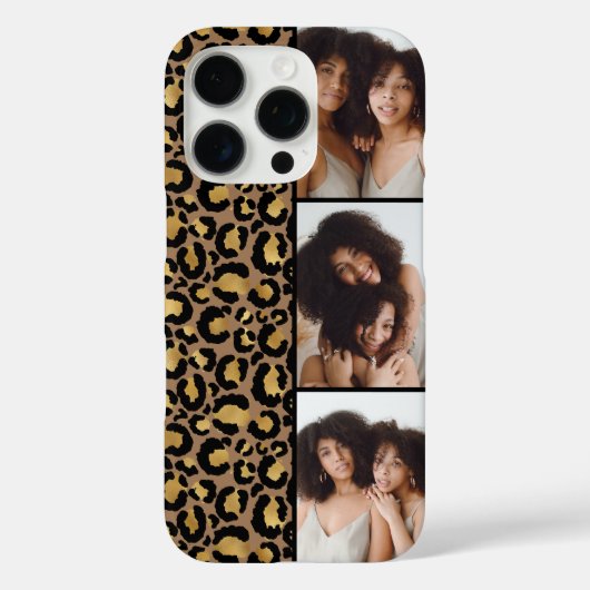 3 Photo Brown And Gold Leopard Print Case-Mate iPhoneケース (裏面)