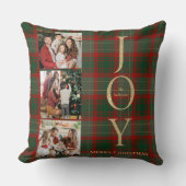 3 Photo Buffalo Plaid Christmas  クッション (正面)