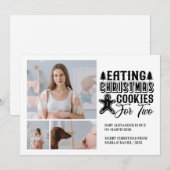 3 Photo Christmas Cookies for 2 妊娠 シーズンカード (正面/裏面)