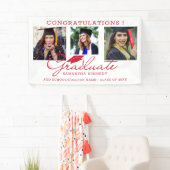 3 Photo Collageおめでとうございます大学院赤白 横断幕 (インサイチュ)