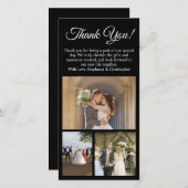 3-Photo CollageカスタムThank You's 結婚 Photo シーズンカード (正面/裏面)