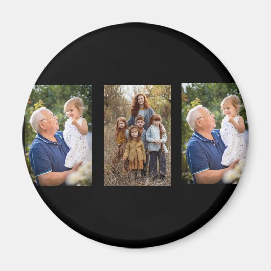 3 Photo Collageデザイン マグネット (正面)