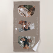 3 photo collageパパ ビーチタオル (正面)