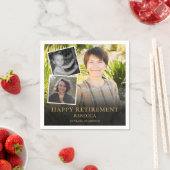 3 Photo Collage退職パーティー スタンダードカクテルナプキン (インサイチュ)