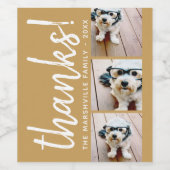 3 Photo Collage – 名モダン前金ゴールド ワインラベル (シングルラベル)