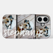 3 Photo Collage – 水平写真と名前をカスタムする Case-Mate iPhoneケース (裏面 (横))