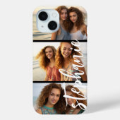 3 Photo Collage – 水平写真と名前をカスタムする Case-Mate iPhoneケース (裏面)