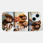3 Photo Collage – 水平写真と名前をカスタムする Case-Mate iPhoneケース (裏面 (横))