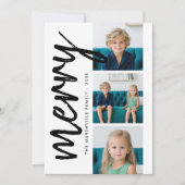 3 Photo Collage Beミニマルメリー白黒 シーズンカード (正面)