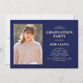 3 Photo Collage Blue & Beige卒業パーティー 招待状 (裏面)