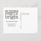 3 photo Collage Christmas – 黒ミニマル シーズンポストカード (裏面)