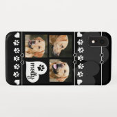 3 Photo Collage Dog Name Black and Whiteハート Case-Mate iPhoneケース (裏面(横))