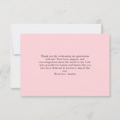 3 Photo Collage Girly Graduation サンキューカード (裏面)