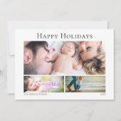 3 photo collage grid水平クリスマスカード シーズンカード (正面)