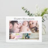 3 photo collage grid水平クリスマスカード シーズンカード (スタンド正面)