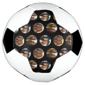 3 Photo Collage Half Brick Pattern – 黒い円 サッカーボール (回転)