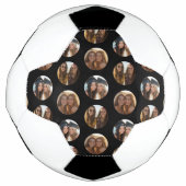 3 Photo Collage Half Brick Pattern – 黒い円 サッカーボール (正面)